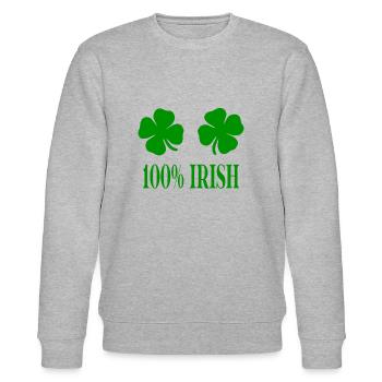 Kleeblatt 100% Irish St. Patricks Day Geschenkidee - Stanley/Stella Unisex Bio-Sweatshirt CHANGER  - Grau meliert - Vorne - Nik (191cm) & Marisol (170cm)