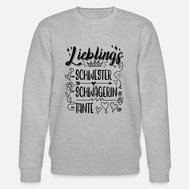 Tante Schwägerin Geschenkidee - Stanley/Stella Unisex Bio-Sweatshirt CHANGER  - Grau meliert