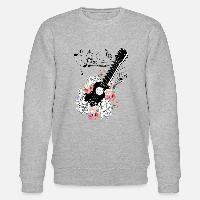 Ukulele mit Blumen Geschenk - Stanley/Stella Unisex Bio-Sweatshirt CHANGER - Grau meliert