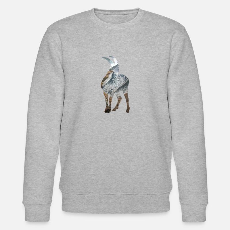 Alpensteinbock Sternzeichen Klettern Berggipfel - Stanley/Stella Unisex Bio-Sweatshirt CHANGER  - Grau meliert