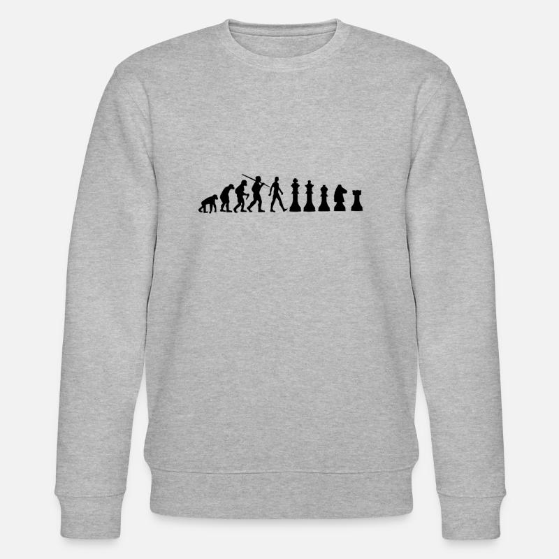 Chess Evolution Schach - Stanley/Stella CHANGER Unisex Organic Sweatshirt - heather grey