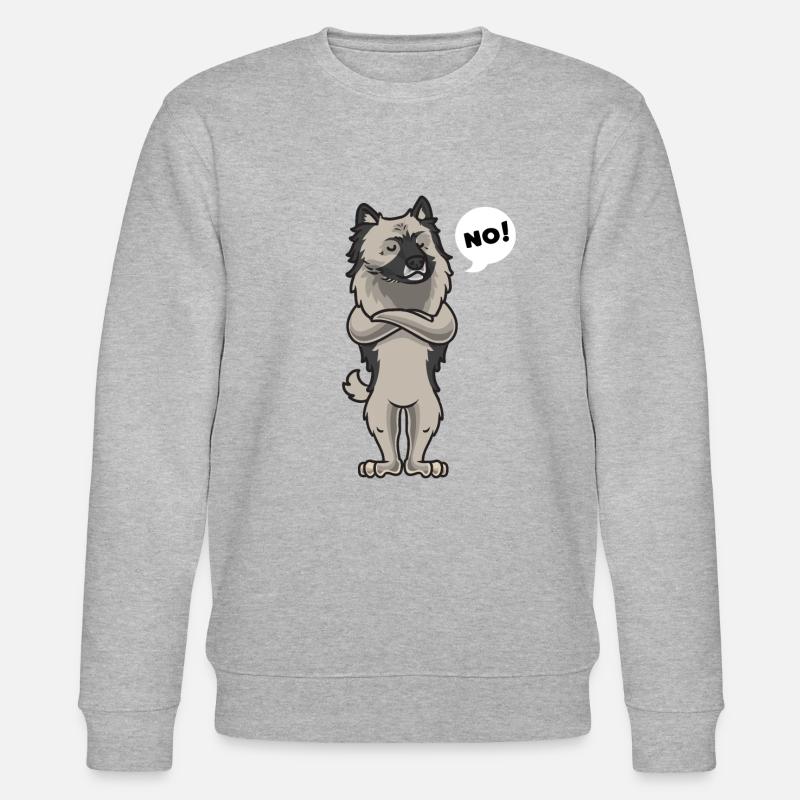 Sturer Wolfsspitz Keeshond - Stanley/Stella Unisex Bio-Sweatshirt CHANGER  - Grau meliert