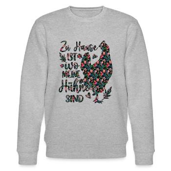 Hühner Huhn Haushühner Hühnerbesitzer - Stanley/Stella Unisex Bio-Sweatshirt CHANGER  - Grau meliert - Vorne - Nik (191cm) & Marisol (170cm)