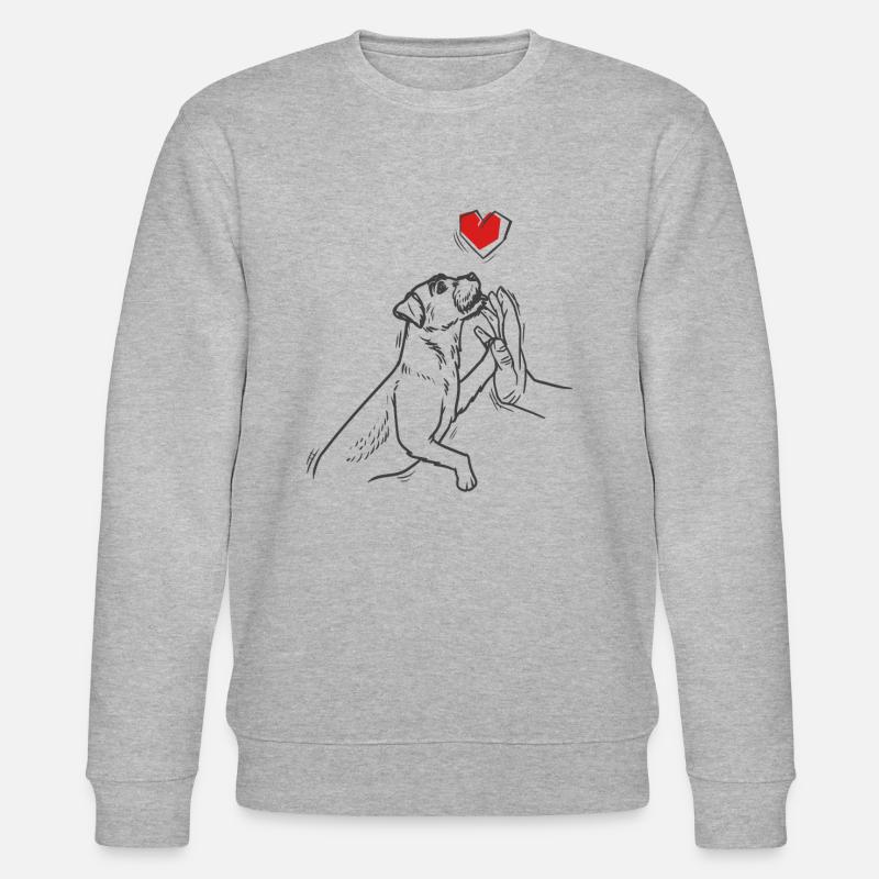 Border Terrier Hund - Stanley/Stella Unisex Bio-Sweatshirt CHANGER  - Grau meliert