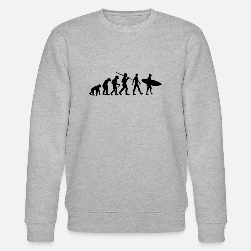 Surfer Evolution Surfing - Stanley/Stella Unisex Bio-Sweatshirt CHANGER  - Grau meliert