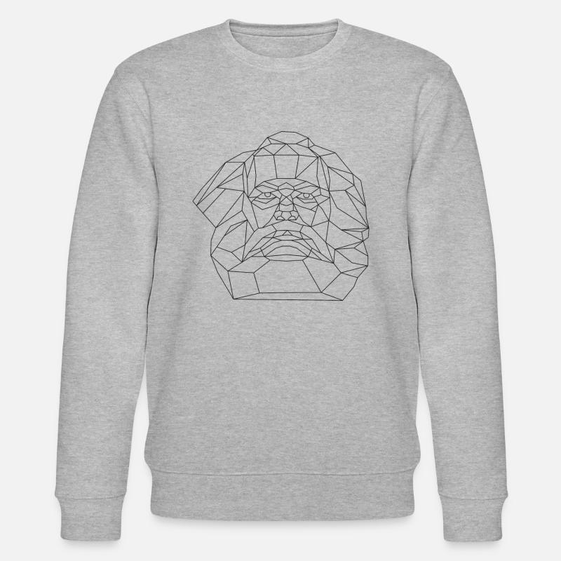 Karl Mag's Polygon Schwarz | Chemnitz | Karl Marx - Stanley/Stella Unisex Bio-Sweatshirt CHANGER - Grau meliert