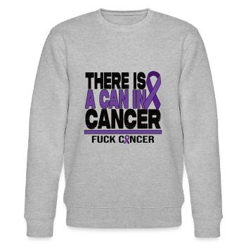 There Is A Can In Cancer - F*** Cancer - Stanley/Stella Unisex Bio-Sweatshirt CHANGER  - Grau meliert - Vorne - Nik (191cm) & Marisol (170cm)