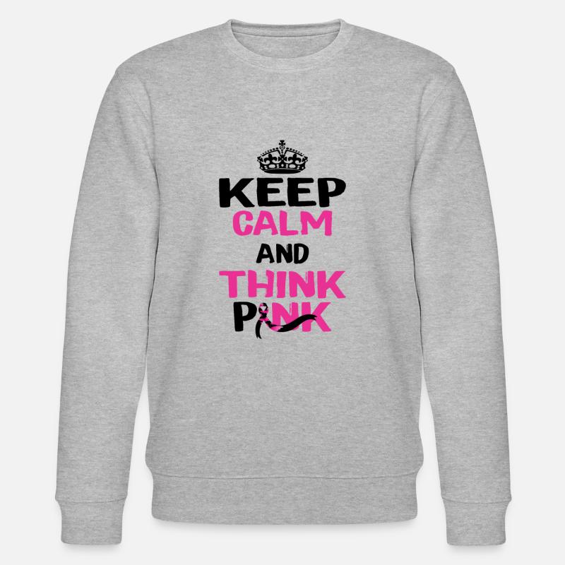 Keep calm and think pink - Stanley/Stella CHANGER Unisex Organic Sweatshirt - heather grey