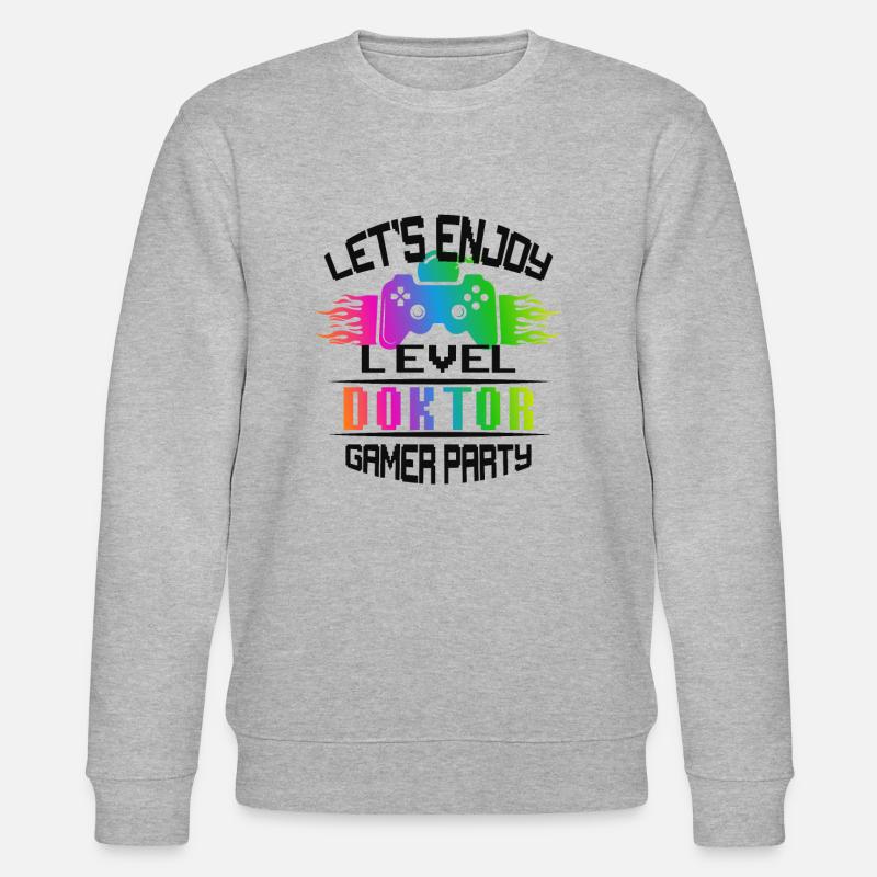 Level DOKTOR keep calm and game on - Stanley/Stella Unisex Bio-Sweatshirt CHANGER  - Grau meliert