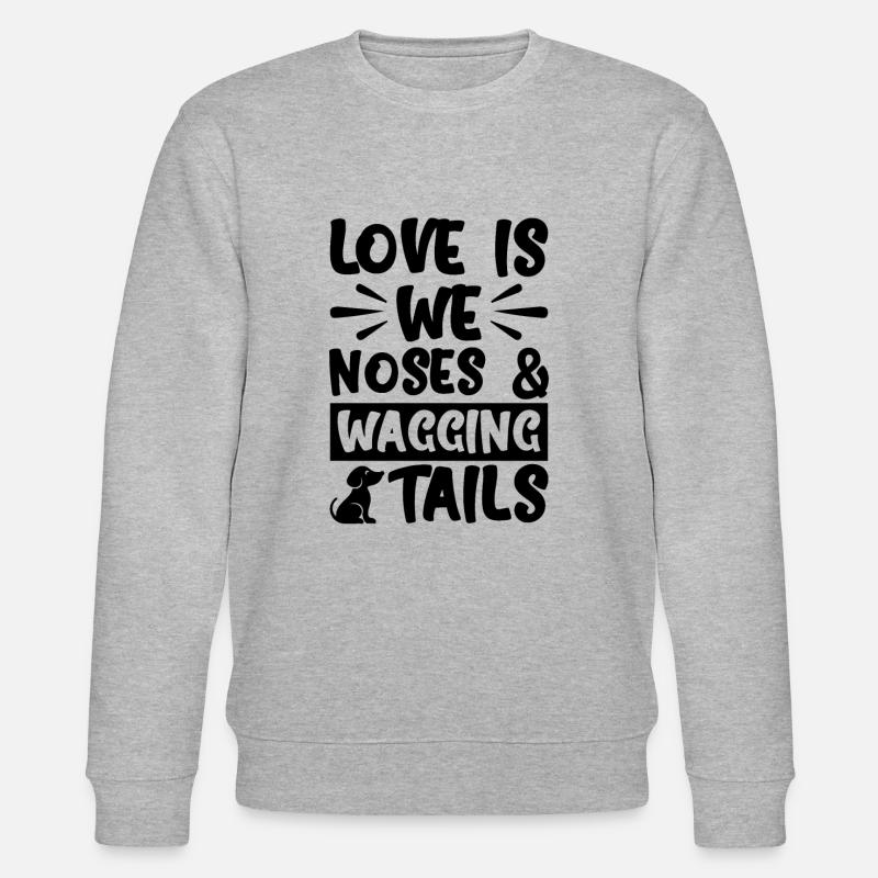 Love is a wagging tail - Stanley/Stella CHANGER Unisex Organic Sweatshirt - heather grey