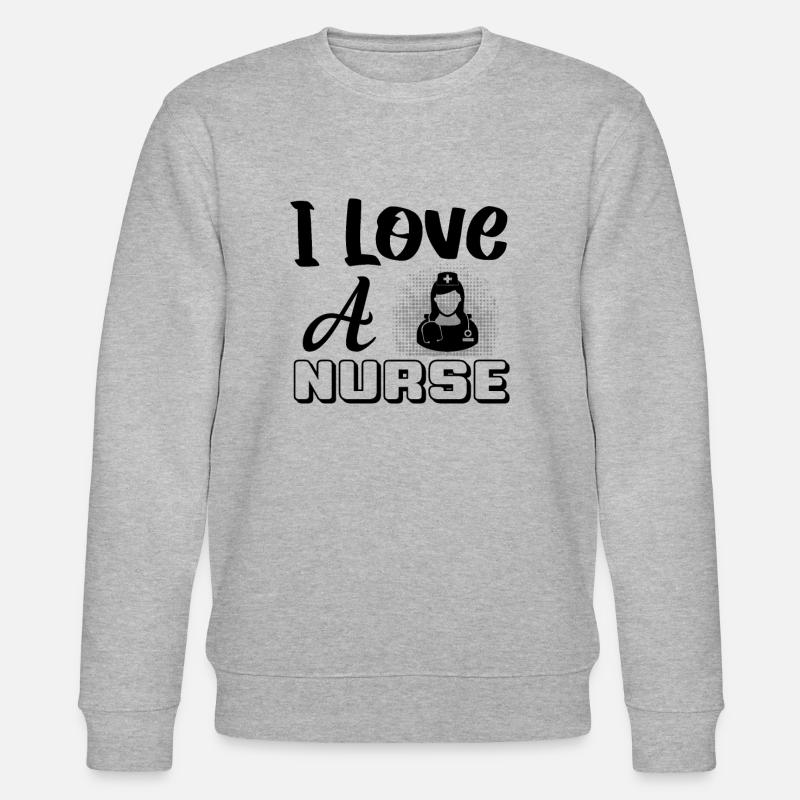 Ich liebe eine Krankenschwester - Stanley/Stella Unisex Bio-Sweatshirt CHANGER  - Grau meliert