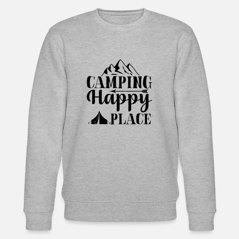Camping Happy Place Wandershirt - Stanley/Stella Unisex Bio-Sweatshirt CHANGER  - Grau meliert