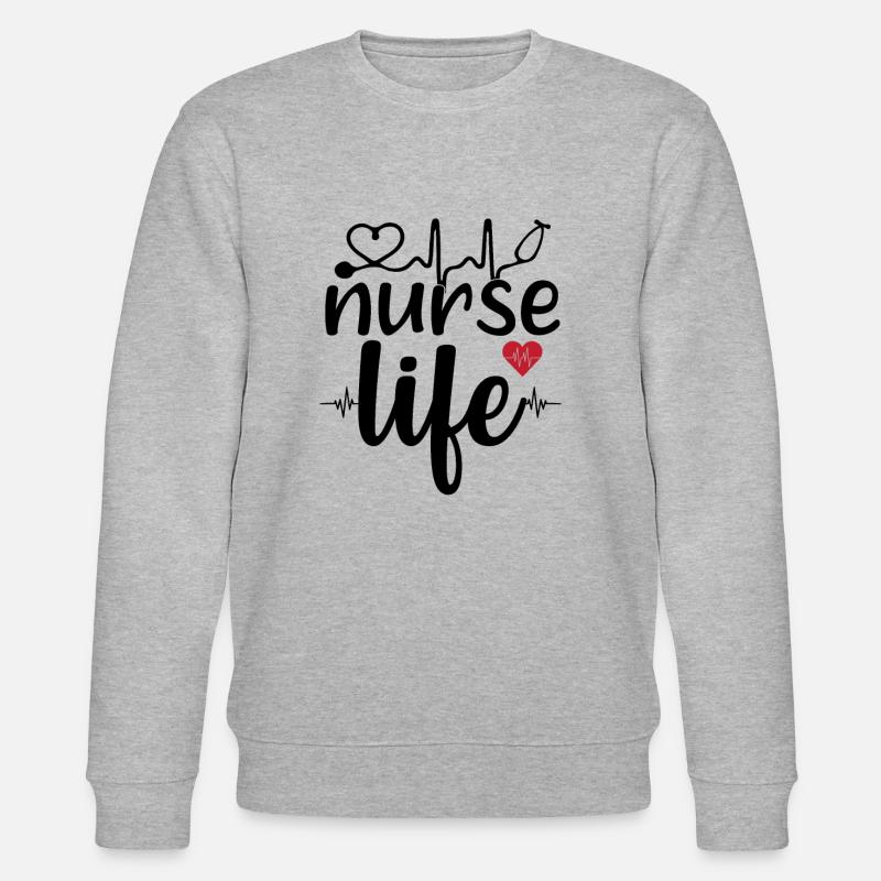 Krankenschwester Leben - Stanley/Stella Unisex Bio-Sweatshirt CHANGER  - Grau meliert