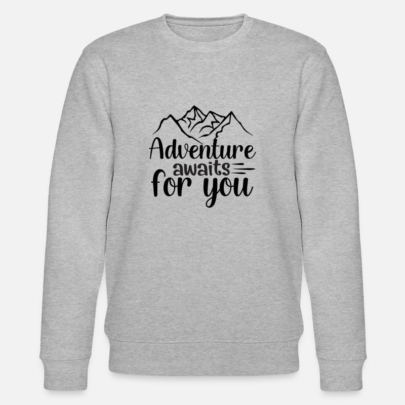 Abenteuer warten auf dich Wandershirt - Stanley/Stella Unisex Bio-Sweatshirt CHANGER  - Grau meliert
