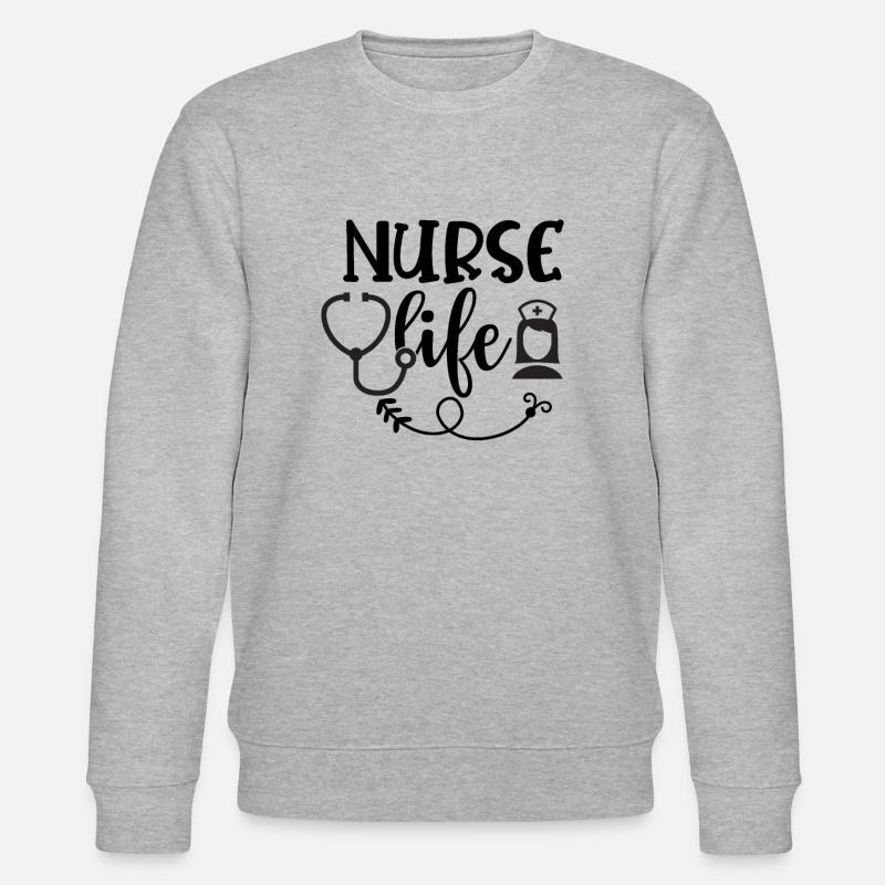 Nurse Life - Stanley/Stella Unisex Bio-Sweatshirt CHANGER  - Grau meliert
