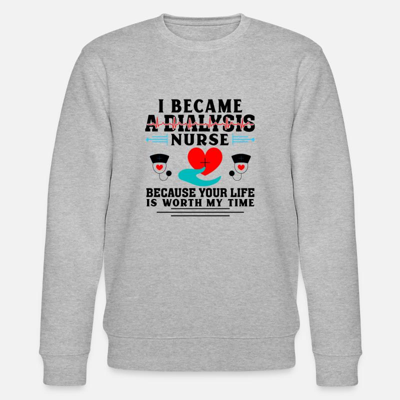 Ich bin eine Dialyseschwester - Stanley/Stella Unisex Bio-Sweatshirt CHANGER  - Grau meliert