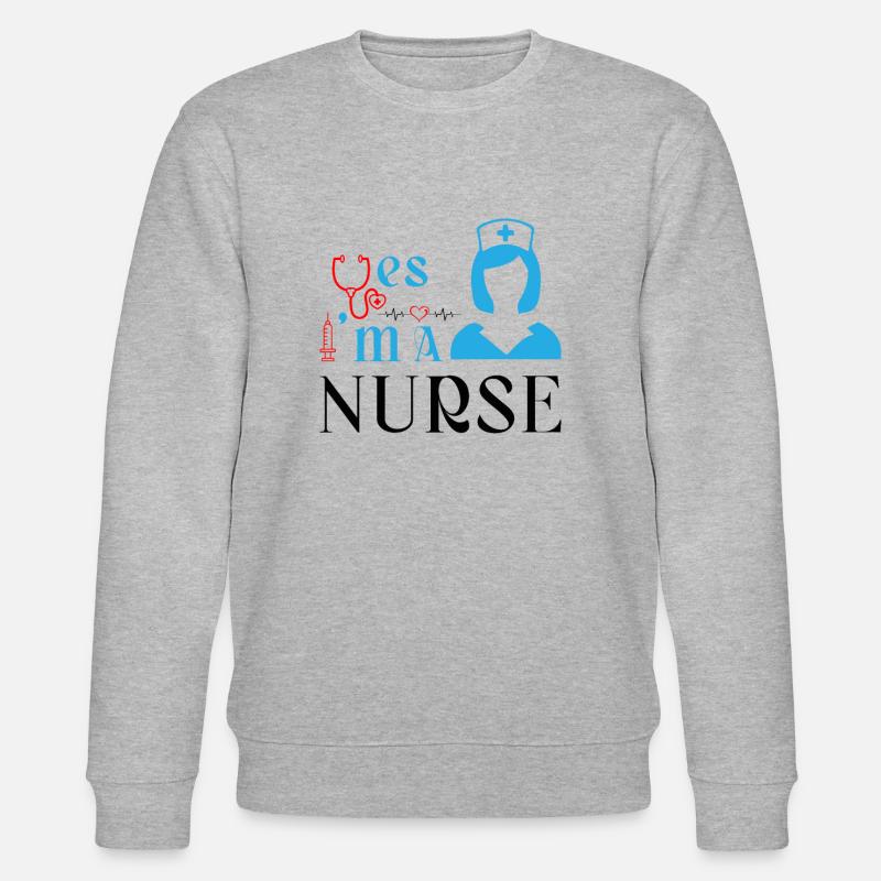 Ja, ich bin eine Krankenschwester - Stanley/Stella Unisex Bio-Sweatshirt CHANGER  - Grau meliert