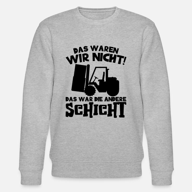 Gabelstapler Gabelstaplerfahrer Lagerarbeiter - Stanley/Stella Unisex Bio-Sweatshirt CHANGER  - Grau meliert