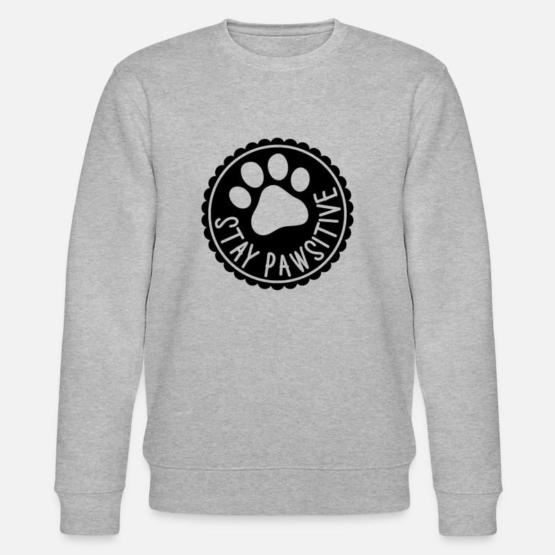 Bleib Pawsitive - Stanley/Stella Unisex Bio-Sweatshirt CHANGER  - Grau meliert