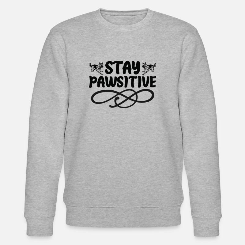 Restez positif patte - Sweat bio CHANGER Stanley/Stella Unisexe - gris chiné