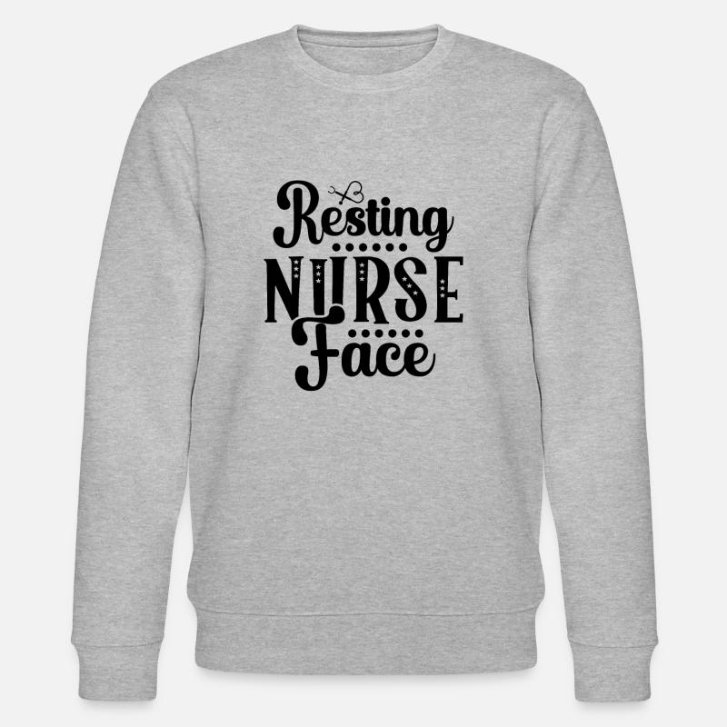 Resting nurse face - Stanley/Stella Unisex Bio-Sweatshirt CHANGER  - Grau meliert