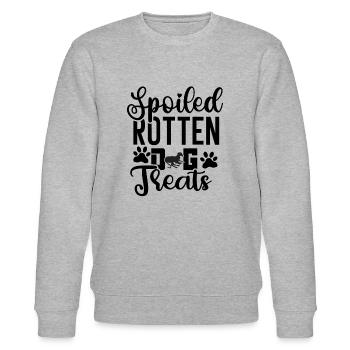 Verwöhnte verdorbene Hundeleckerlis - Stanley/Stella Unisex Bio-Sweatshirt CHANGER  - Grau meliert - Vorne - Nik (191cm) & Marisol (170cm)