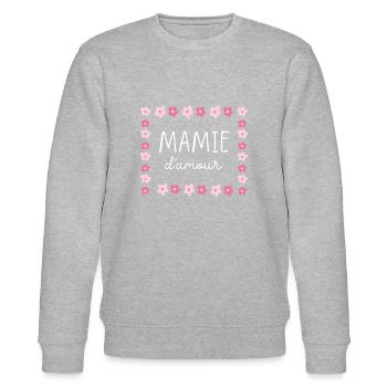 Mamie d'amour cadeau fête des grands mères - Sweat bio CHANGER Stanley/Stella Unisexe - gris chiné - Devant - Nik (191cm) & Marisol (170cm)