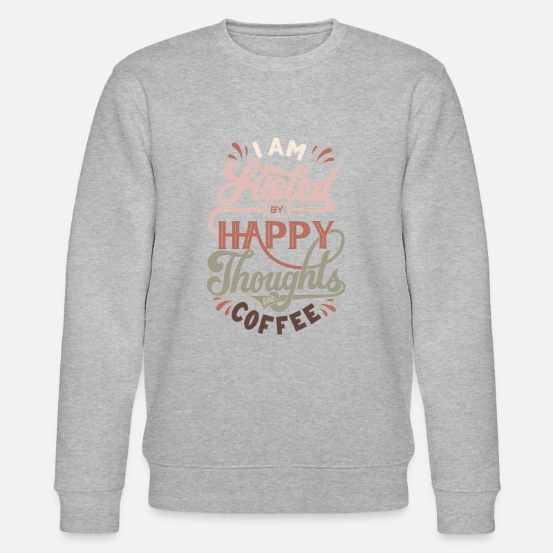 Pensées heureuses et café - Sweat bio CHANGER Stanley/Stella Unisexe - gris chiné
