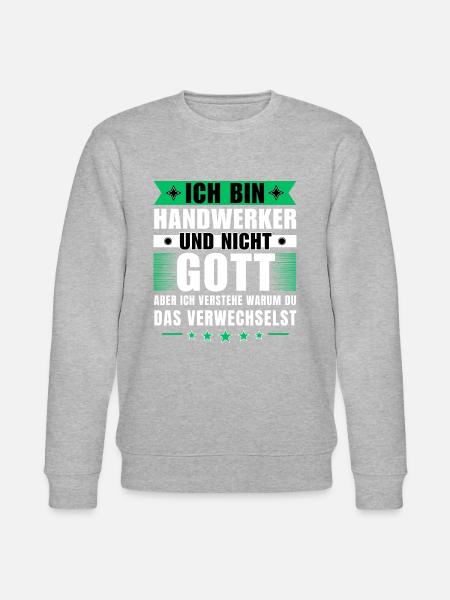 Ich bin Handwerker und nicht Gott - Stanley/Stella Unisex Bio-Sweatshirt CHANGER  - Grau meliert