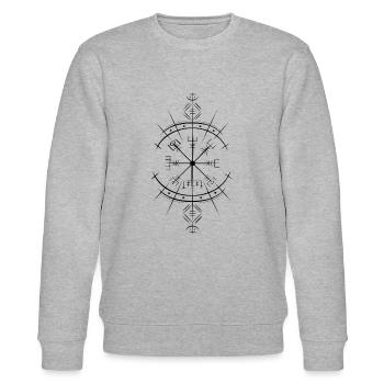 Vegvisir Wikinger-Kompass Neopaganismus - Stanley/Stella Unisex Bio-Sweatshirt CHANGER  - Grau meliert - Vorne - Nik (191cm) & Marisol (170cm)
