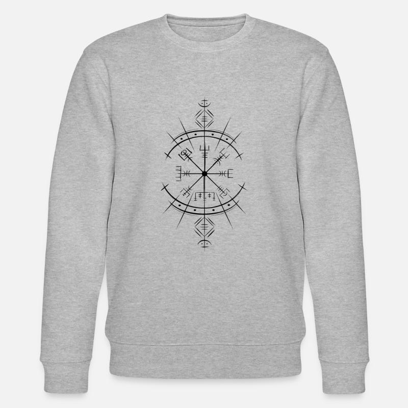 Vegvisir Wikinger-Kompass Neopaganismus - Stanley/Stella Unisex Bio-Sweatshirt CHANGER  - Grau meliert