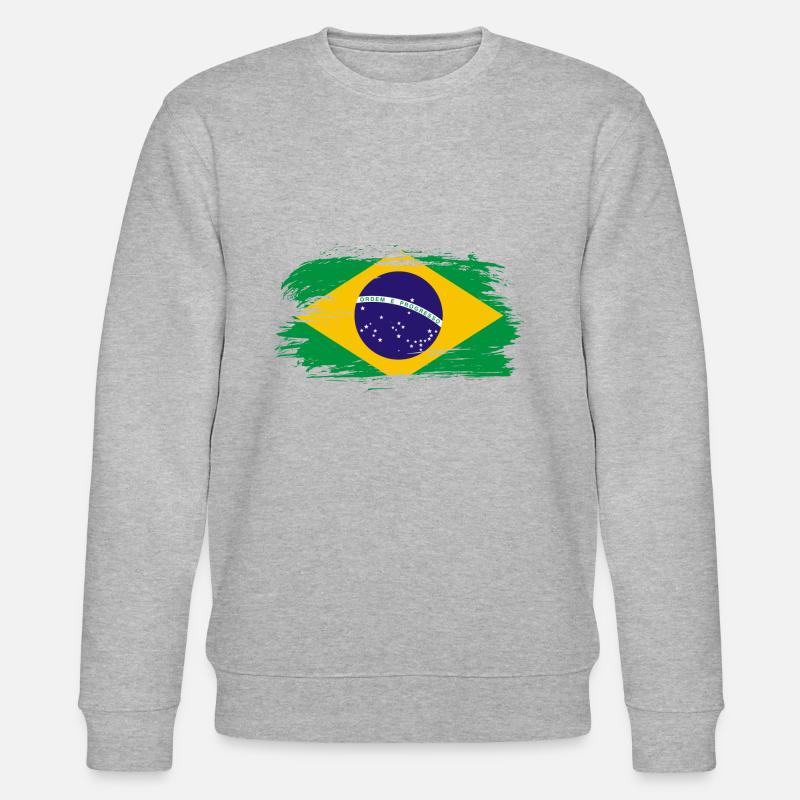 Brasilien Flagge - Stanley/Stella Unisex Bio-Sweatshirt CHANGER  - Grau meliert