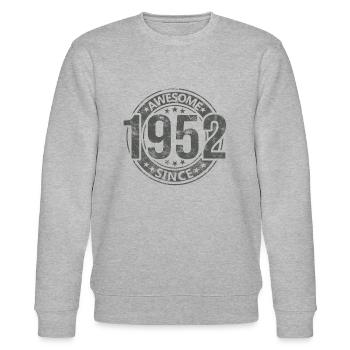 Awesome Since Jahrgang 1952 Retro Geburtstag - Stanley/Stella Unisex Bio-Sweatshirt CHANGER  - Grau meliert - Vorne - Nik (191cm) & Marisol (170cm)