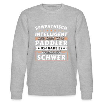 Sympathisch und intelligent - Paddler Edition - Stanley/Stella Unisex Bio-Sweatshirt CHANGER  - Grau meliert - Vorne - Nik (191cm) & Marisol (170cm)