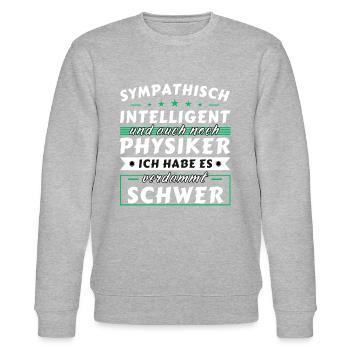 Sympathisch und intelligent - Physiker Edition - Stanley/Stella Unisex Bio-Sweatshirt CHANGER  - Grau meliert - Vorne - Nik (191cm) & Marisol (170cm)