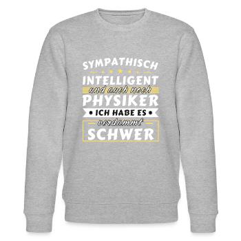 Sympathisch und intelligent - Physiker Edition - Stanley/Stella Unisex Bio-Sweatshirt CHANGER  - Grau meliert - Vorne - Nik (191cm) & Marisol (170cm)