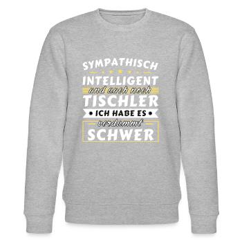 Sympathisch und intelligent - Tischler Edition - Stanley/Stella Unisex Bio-Sweatshirt CHANGER  - Grau meliert - Vorne - Nik (191cm) & Marisol (170cm)