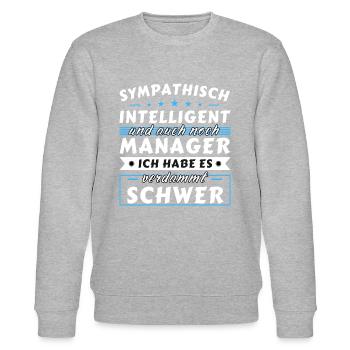 Sympathisch und intelligent - Manager Edition - Stanley/Stella Unisex Bio-Sweatshirt CHANGER  - Grau meliert - Vorne - Nik (191cm) & Marisol (170cm)