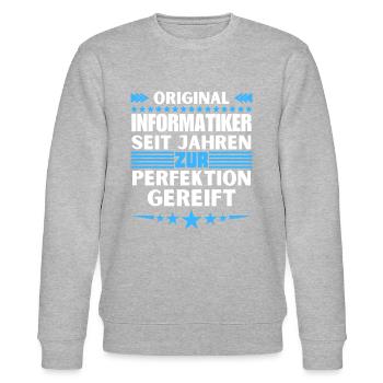 Computer scientists matured to perfection - Stanley/Stella CHANGER Unisex Organic Sweatshirt - heather grey - Front - Nik (191cm) & Marisol (170cm)