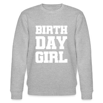 Birthday Girl - Stanley/Stella Unisex Bio-Sweatshirt CHANGER  - Grau meliert - Vorne - Nik (191cm) & Marisol (170cm)