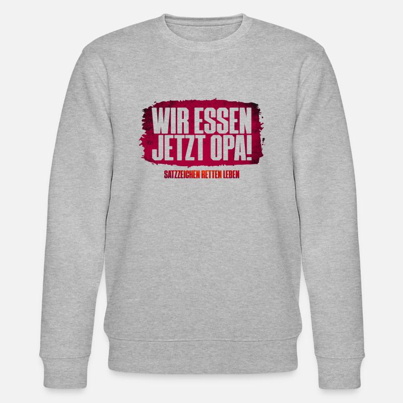 Satzzeichen retten Leben! - Stanley/Stella Unisex Bio-Sweatshirt CHANGER  - Grau meliert