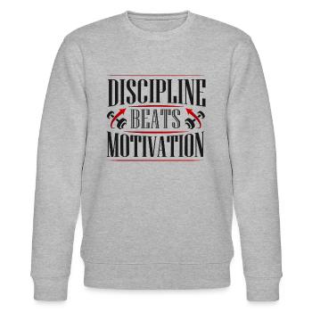 Disziplin schlägt Motivation - Stanley/Stella Unisex Bio-Sweatshirt CHANGER  - Grau meliert - Vorne - Nik (191cm) & Marisol (170cm)