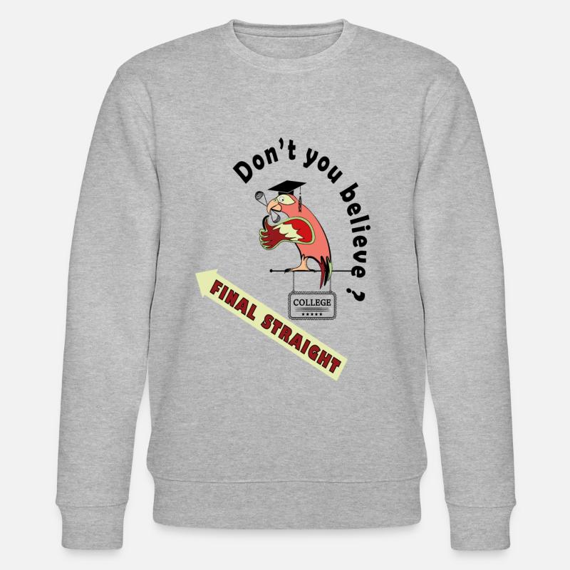 Der letzte gerade Schulpapagei - Stanley/Stella Unisex Bio-Sweatshirt CHANGER  - Grau meliert