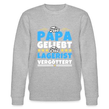 Als Papa geliebt, als Lagerist vergöttert - Stanley/Stella Unisex Bio-Sweatshirt CHANGER  - Grau meliert - Vorne - Nik (191cm) & Marisol (170cm)