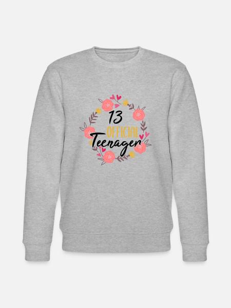 13 års fødselsdag pige 13 år teenager gave - Stanley/Stella økologisk unisex-sweatshirt CHANGER  - grå meleret