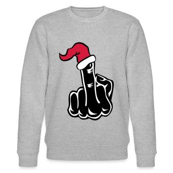 Stinkefinger Fuck Xmas Christmas - Stanley/Stella Unisex Bio-Sweatshirt CHANGER  - Grau meliert - Vorne - Nik (191cm) & Marisol (170cm)