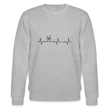 Heavy Metal - Stanley/Stella Unisex Bio-Sweatshirt CHANGER  - Grau meliert - Vorne - Nik (191cm) & Marisol (170cm)