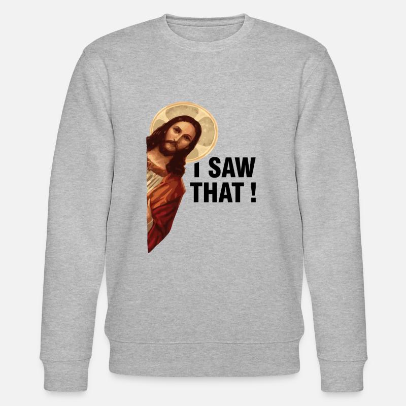 Ich Sah, Dass Jesus Christus - Stanley/Stella Unisex Bio-Sweatshirt CHANGER  - Grau meliert