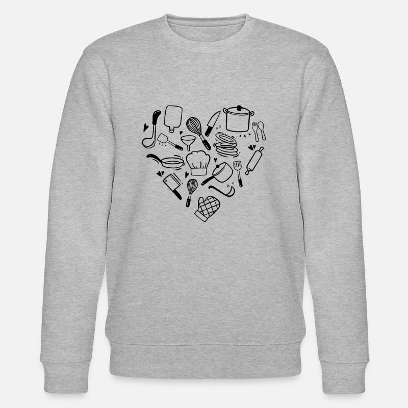 Chef Chef Heart - Stanley/Stella CHANGER Unisex Organic Sweatshirt - heather grey