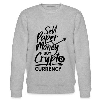 Cryptowährung Krypto Crypto Trader Kryptowährung - Stanley/Stella Unisex Bio-Sweatshirt CHANGER  - Grau meliert - Vorne - Nik (191cm) & Marisol (170cm)